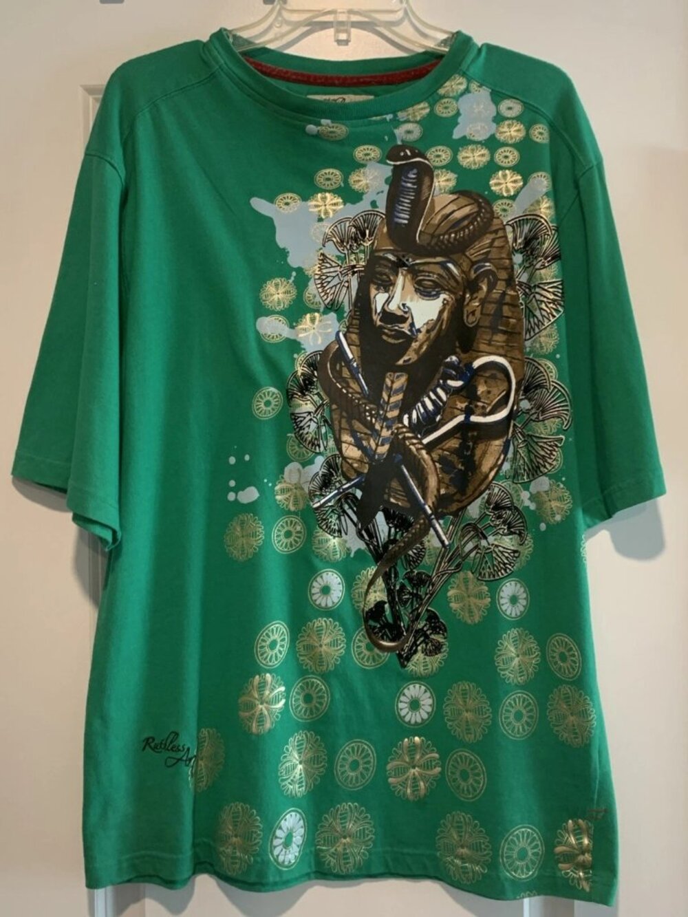 Ruthless Art Pharaohs Mens Large T shirt, Green